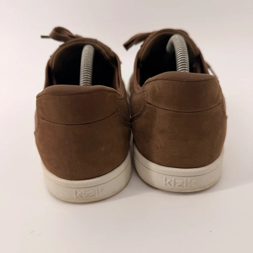 Kizik Madrid Sneakers Mens 10 Brown Hands-Free Slip-On Canvas Suede Low Top